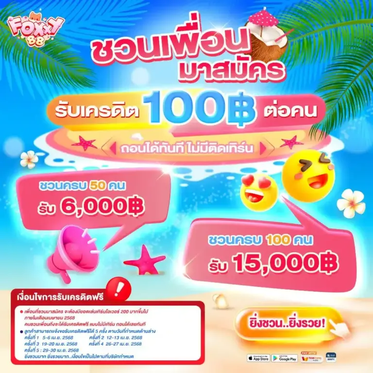 โปรโมชั่น foxxy88 รวมโบนัสสล็อตวอเลทและบาคาร่า สล็อตไม่มีขั้นต่ำ
